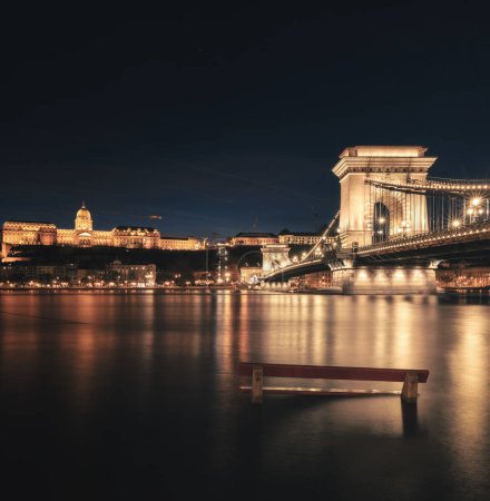 Photo for Amazing Chain Bridge, Budapest in sunset - Royalty Free Image