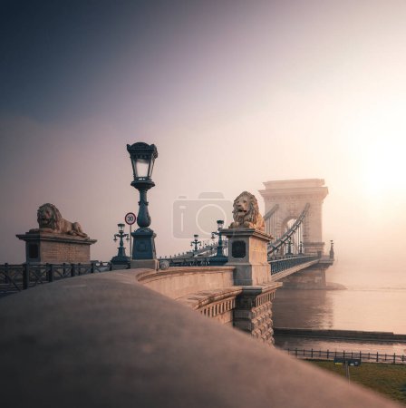 Photo for Chain Bridge in the morning, Budapest, Hungary - Royalty Free Image