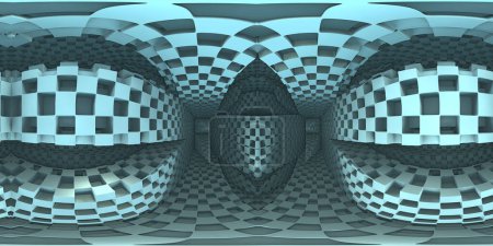 360 degree labyrinth, abstract maze background, equirectangular projection, environment map. HDRI spherical panorama. 3d illustration
