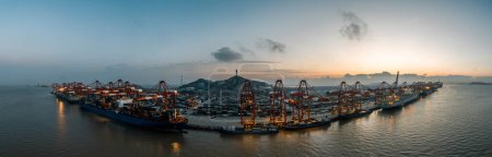 Photo for Port of shanghai yangshan at dusk - Royalty Free Image