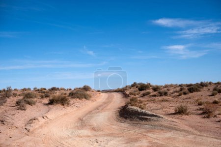 Dirt road in the desert near Capitol Reef National Park.