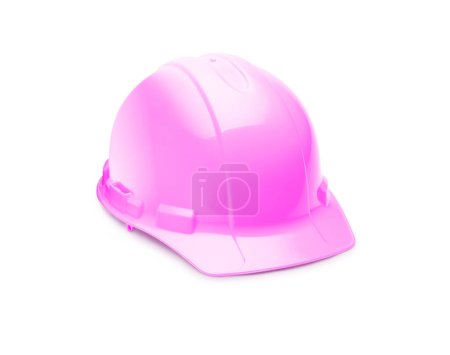 Téléchargez les photos : Chapeau dur de construction de sécurité rose isolé sur fond blanc. - en image libre de droit
