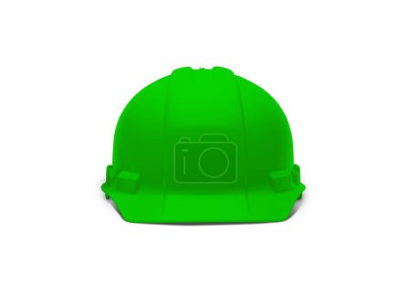 Photo for Green Construction Safety Hard Hat Facing Forward Isolated on White Ready for Your Logo. - Royalty Free Image
