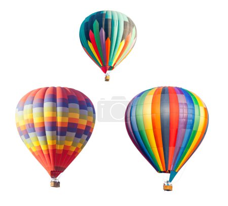 Photo for Set of Hot Air Balloons Isolated of a White Background. - Royalty Free Image
