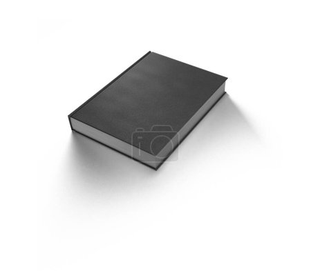Foto de Tapa de libro negra maqueta en blanco aislada sobre un fondo blanco. - Imagen libre de derechos