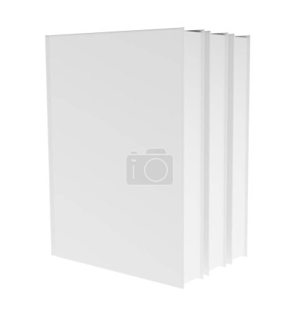 Photo for Three books mockup with blank cover isolated on a white background. - Royalty Free Image