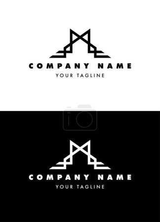 Dynamic and bold real estate, construction or other company vector logo icon template.