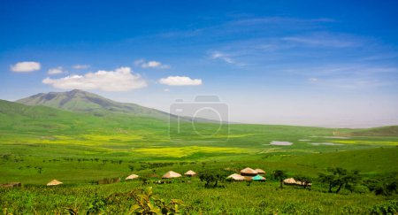 Téléchargez les photos : Paysage africain au cratère Ngorongoro en Tanzanie - en image libre de droit