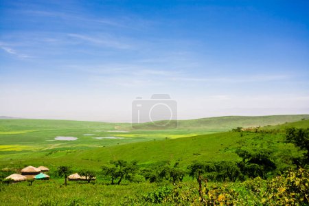 Photo for African landscape at Ngorongoro Crater in Tanzania - Royalty Free Image