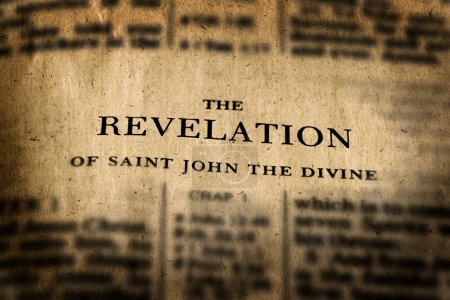 Las Escrituras del Nuevo Testamento del Libro Bíblico de Apocalipsis Revelaciones viejo papel envejecido
