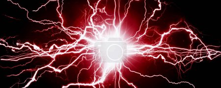 Photo for Red plasma as pure energy and powerful force of electrical power - Royalty Free Image