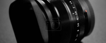Kameraobjektiv Details der Blende oder des Blendenwertes fstop Werte von 2.8 f / 2.8 schnellem Fotoobjektiv