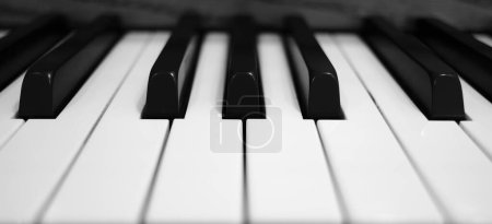 Téléchargez les photos : Anciennes touches de piano anciennes texture de détails blancs et noirs pour musique atristique - en image libre de droit