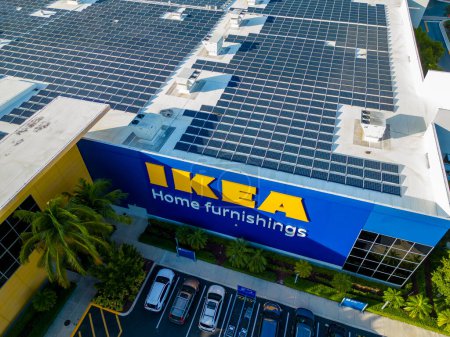 Photo for Sunrise, FL, USA - November 27, 2022: Aerial drone photo of Ikea Sunrise FL USA - Royalty Free Image