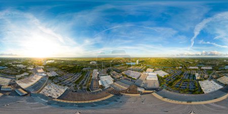 Photo for Sunrise, FL, USA - November 28, 2022: Aerial 360 panorama Sqwgrass Mills Mall Sunrise FL - Royalty Free Image
