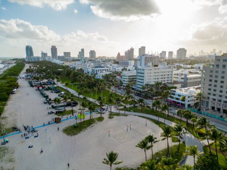 Photo for Aerial photo Art Basel weekend Miami Beach 2022 - Royalty Free Image