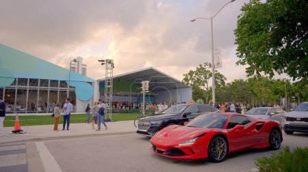 Photo for Miami Beach, FL, USA - December 2, 2022: Luxury cars at Miami Beach Art Basel - Royalty Free Image