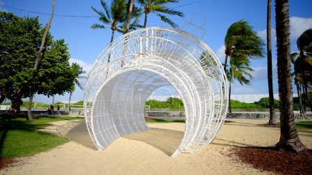 Photo for Miami Beach, FL, USA - December 2, 2022: Holiday decorations Miami Beach Lummus Park - Royalty Free Image
