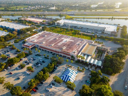 Photo for Weston, FL, USA - December 13, 2022: Aerial photo Home Depot hardware and home goods store - Royalty Free Image