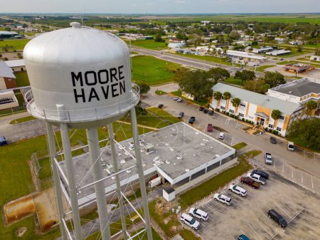 Photo for Moore Haven water tower aerial drone inspection - Royalty Free Image