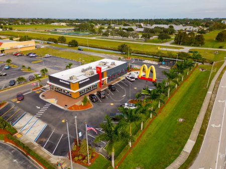 Photo for Aerial drone photo of Mcdonalds in Clewiston Florida - Royalty Free Image