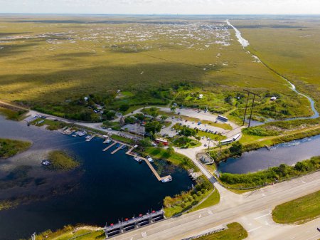 Photo for Weston, FL, USA - December 22, 2022: Aerial photo of Sawgrass Recreation Park - Royalty Free Image