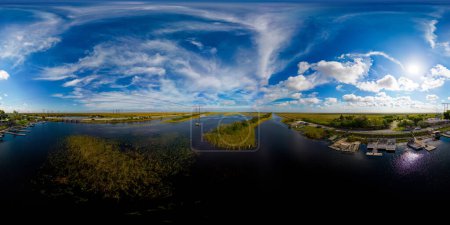 Photo for Weston, FL, USA - December 22, 2022: Aerial 360 photo of Sawgrass Recreation Park Weston Florida - Royalty Free Image
