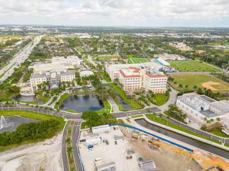Photo for Davie, FL, USA - January 3, 2022: Aerial photo Nova Southeastern University campus - Royalty Free Image