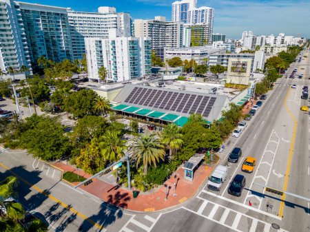 Photo for Miami Beach, FL, USA - January 10, 2023: Aerial photo Whole Foods Market South Beach Miami - Royalty Free Image