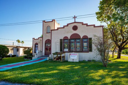 Foto de Davie, FL, USA - January 12, 2023: Photo of Our Lady of Victory Church Davie FL - Imagen libre de derechos