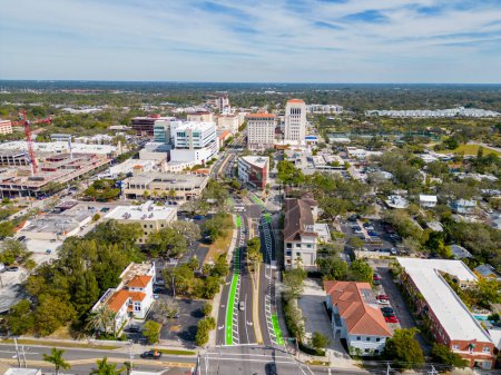 Foto de Bike lanes Sarasota Florida aerial photo - Imagen libre de derechos
