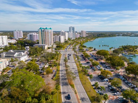 Foto de Aerial photo Bayfront Drive Sarasota FL - Imagen libre de derechos