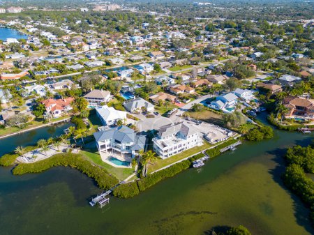 Photo for Aerial photo luxury real estate Sarasota Florida USA - Royalty Free Image