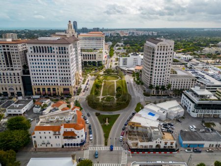 Aerial photo Ponce Circle Park Coral Gables Miami FL