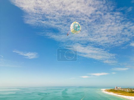 Aerial photo parasailing on the beach