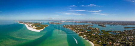 Photo for Beautiful aerial panorama Sarasota Beach Lido Key Bird Key Siesta Beach - Royalty Free Image