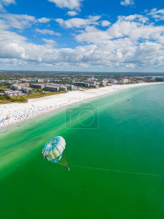 Photo for Aerial photo parasailing on the beach - Royalty Free Image