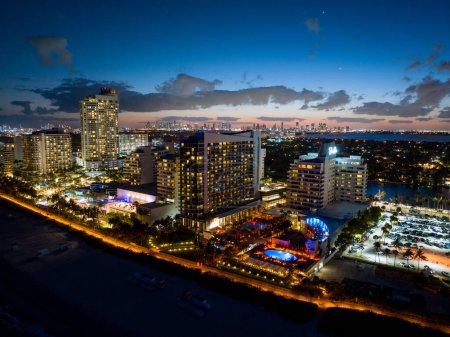 Photo for Miami Beach, FL, USA - February 17, 2023: Aerial photo Eden Roc historic landmark hotel - Royalty Free Image