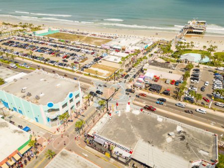 Photo for Aerial photo Daytona Beach bike week 2023 Main Street - Royalty Free Image