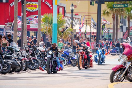Photo for Daytona, FL, USA - March 10, 20223: Daytona Beach FL Bike Week Spring Break annual motorcycle gathering - Royalty Free Image