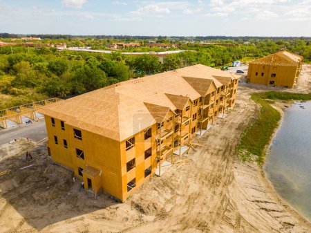 Foto de Construcción de marco de madera foto aérea Vero Beach FL - Imagen libre de derechos