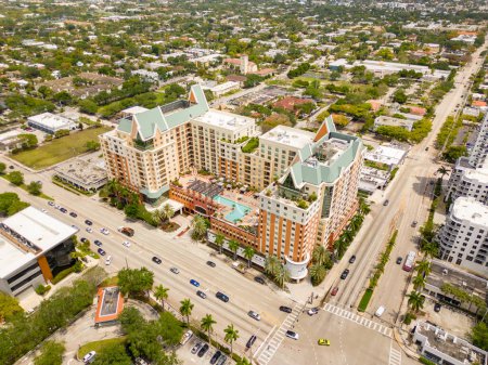 Photo for Fort Lauderdale, FL, USA - April 13, 2023: Aerial photo The Waverly Las Olas mixed use development - Royalty Free Image
