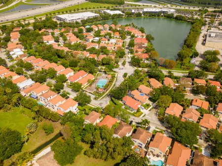 Photo for Aerial photo luxury homes in Davie FL USA - Royalty Free Image