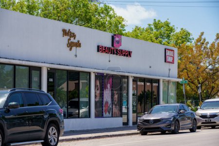 Photo for Little Haiti Miami, FL, USA - April 18, 2023: Image of businesses in Little Haiti Miami Dade FL - Royalty Free Image