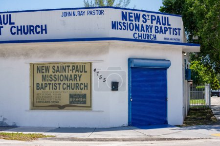 Photo for Little Haiti Miami, FL, USA - April 18, 2023: New St Paul Missionary Baptist Church Little Haiti Miami - Royalty Free Image