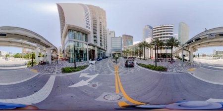 Téléchargez les photos : Brickell, FL, USA - Avril 23, 2023 : 360 photo équirectangulaire Miami Paramount Miami Worldcenter Bezel Tower - en image libre de droit