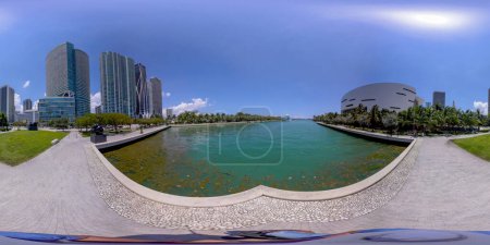 Photo for Brickell, FL, USA - April 23, 2023: 360 equirectangular photo Miami Museum Park Maurice A Ferre Park - Royalty Free Image