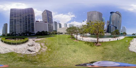 Photo for Brickell, FL, USA - April 23, 2023: 360 equirectangular photo Miami at Brickell - Royalty Free Image