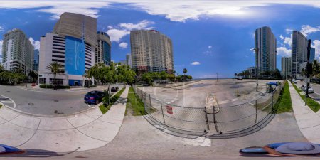 Photo for Brickell, FL, USA - April 23, 2023: 360 equirectangular photo Miami Brickell vacant lot available for highrise development - Royalty Free Image