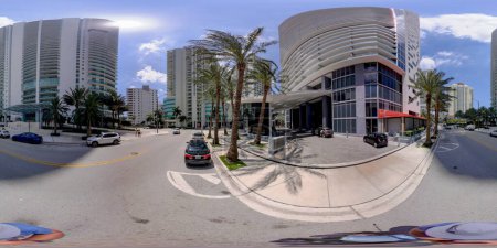 Téléchargez les photos : Brickell, FL, USA - Avril 23, 2023 : 360 Miami Brickell sphérique équirectangulaire photo VR - en image libre de droit